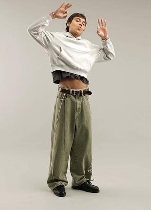 Чоловічі широкі оверсайз-джинси scuffers mowa green pants 💚