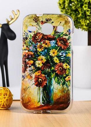 Чехол с картинкой (силикон) для samsung galaxy core i8260 i8262 букет