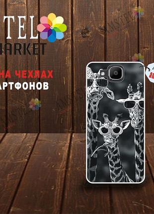Бампер силиконовый чехол для doogee x9 mini с картинкой жирафы