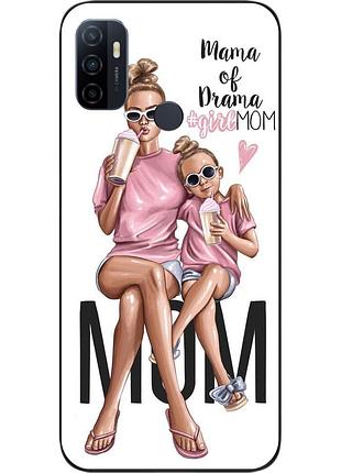 Бампер силиконовый чехол для oppo a53 с картинкой мама