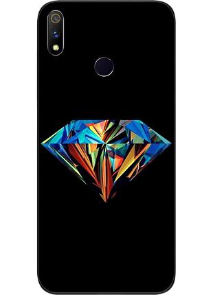 Силіконовий чохол бампер для realme 3 pro з картинкою діамант