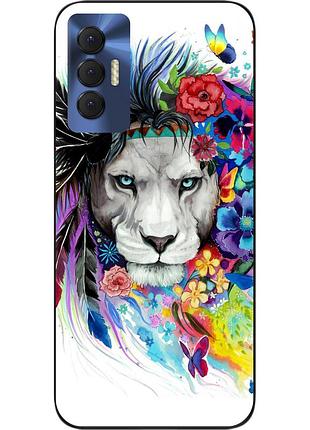 Силиконовый чехол для tecno spark 8p с картинкой лев