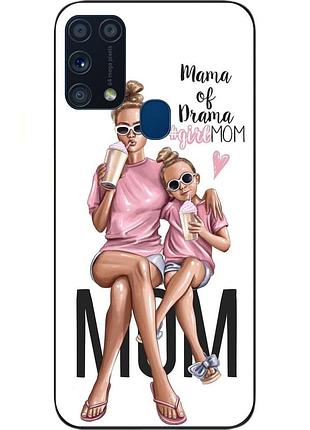 Бампер силиконовый чехол для samsung m31 galaxy m315f с картинкой мама