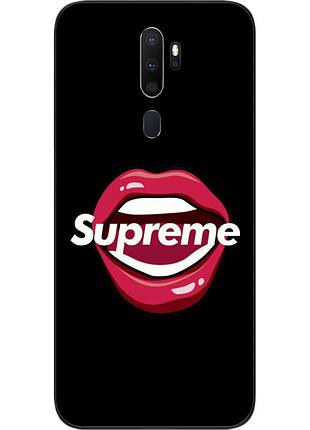Силиконовый чехол для oppo a5 2020 с картинкой губы supreme