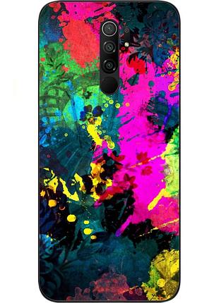 Силіконовий чохол бампер для xiaomi redmi 9 з картинкою яскрава абстракція