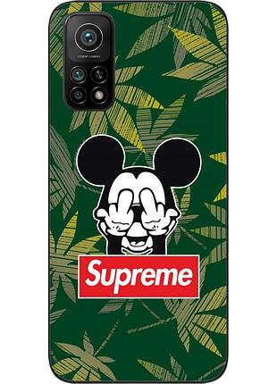 Силиконовый чехол для xiaomi mi 10t pro с картинкой микки supreme