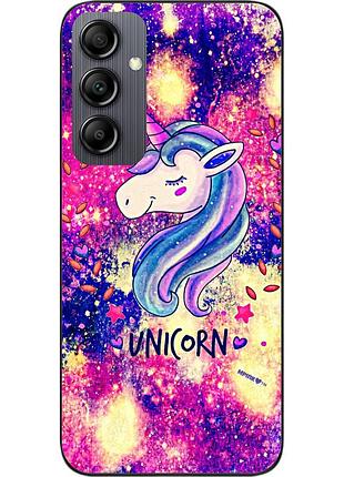 Чехол силиконовый для samsung galaxy a14 с картинкой красивый единорог