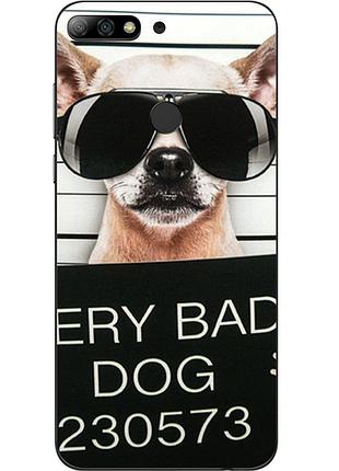 Чохол силіконовий для huawei y6 prime 2018 / honor 7a pro з картинкою bad dog