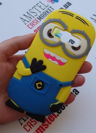 Об'ємний 3d силіконовий чохол бампер для samsung j1 galaxy ace моделі j110 міньйон