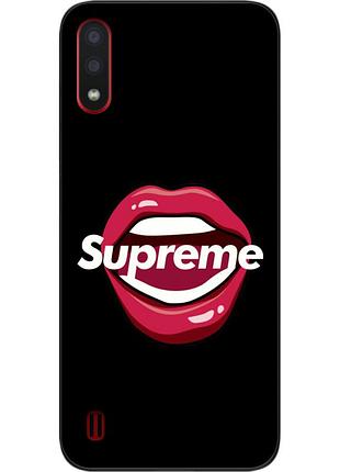 Силиконовый чехол для samsung a01 galaxy a015f с картинкой губы supreme
