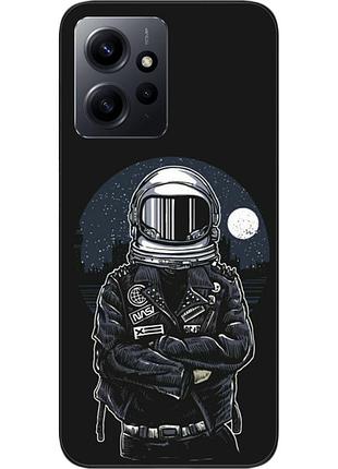 Силіконовий чохол бампер для xiaomi redmi note 12 4g з картинкою космонавт і місяць