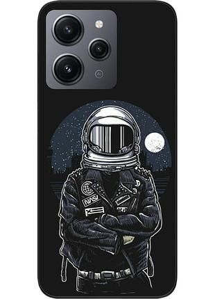 Силиконовый чехол бампер для xiaomi redmi 12 с картинкой космонавт и луна