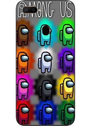 Силиконовый чехол с картинкой для oppo a5s among us яркий среди нас