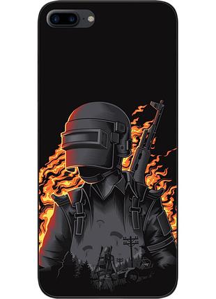 Бампер силиконовый чехол для iphone 7 plus с картинкой pubg