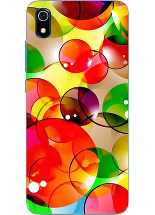 Силиконовый чехол бампер для xiaomi redmi 7a с картинкой яркие круги
