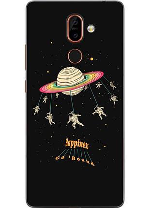 Силіконовий чохол для nokia 7 plus з картинкою карусель космічна
