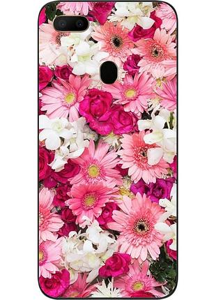 Силиконовый чехол бампер для oppo a5s с картинкой нежные цветы