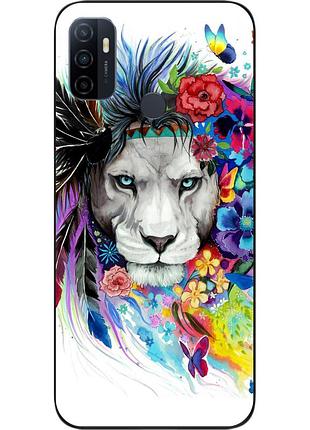 Силиконовый чехол для oppo a53 с картинкой лев