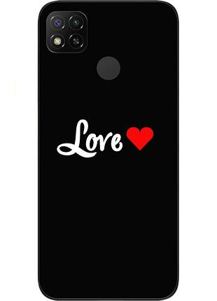 Силіконовий чохол бампер для xiaomi redmi 9c з картинкою love