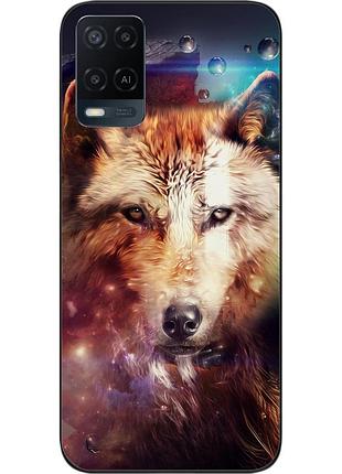 Силиконовый чехол для oppo a54 с картинкой космический волк