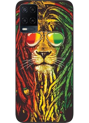 Силиконовый чехол для oppo a54 с картинкой лев растаман