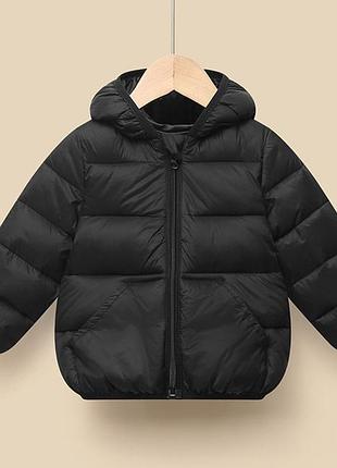 Куртка дитяча демісезонна з капюшоном чорна 120