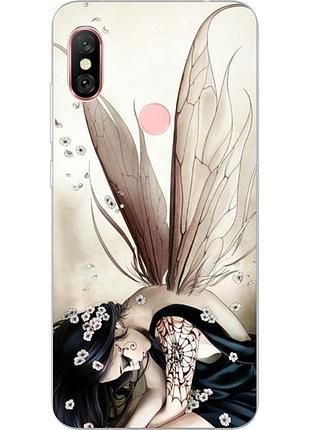 Бампер силиконовый чехол с картинкой для xiaomi redmi note 6 pro фея