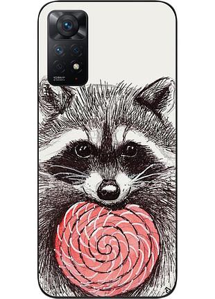 Силиконовый чехол для xiaomi redmi note 11 pro с картинкой енот
