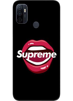 Силиконовый чехол для oppo a53 с картинкой губы supreme