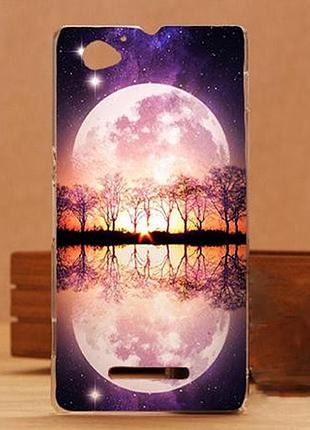 Силіконовий чохол бампер для sony xperia m c1905 з картинкою місяць