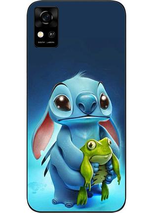 Силиконовый чехол бампер для zte blade a31 с картинкой стич