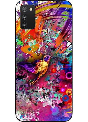 Силиконовый чехол бампер для samsung a03s galaxy a037 с картинкой креатив