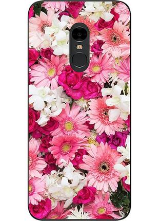Чехол силиконовый для xiaomi redmi note 4x с картинкой цветы