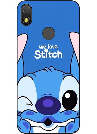 Силиконовый чехол для tecno pop 3 с картинкой стич