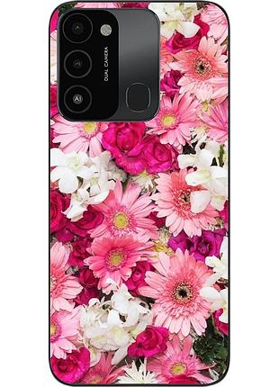 Силиконовый чехол бампер для tecno spark 8c с картинкой нежные цветы