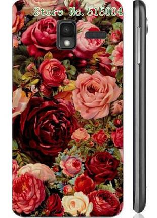 Оригинальный чехол панель накладка для lenovo a850+ с картинкой розы