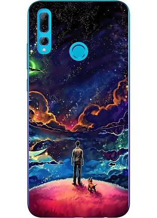 Чехол силиконовый для huawei p smart plus 2019 с картинкой вселенная