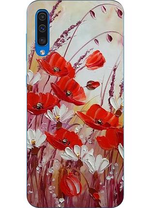Силіконовий чохол для samsung galaxy a50 2019 a505f з картинкою маки в полі