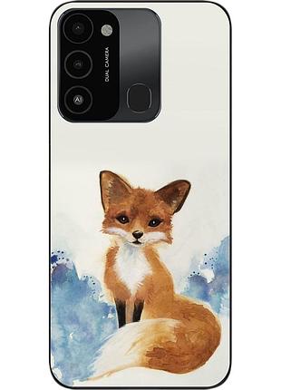 Силиконовый чехол для tecno spark 8c с картинкой лиса