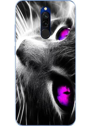 Силиконовый чехол с рисунком для xiaomi redmi 8 красивый кот