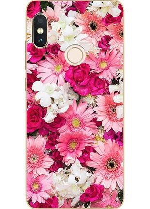 Силиконовый чехол бампер для xiaomi redmi note 5 с картинкой нежные цветы