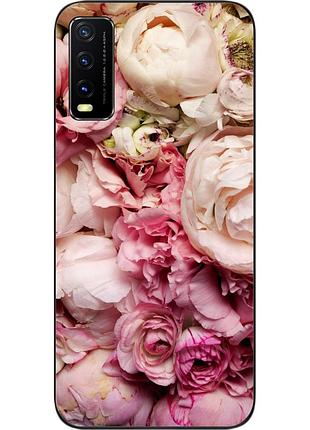 Чохол силіконовий для vivo v20 з картинкою півонії