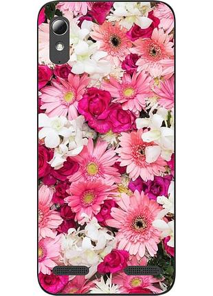 Чехол силиконовый для lenovo a6010 с картинкой цветы
