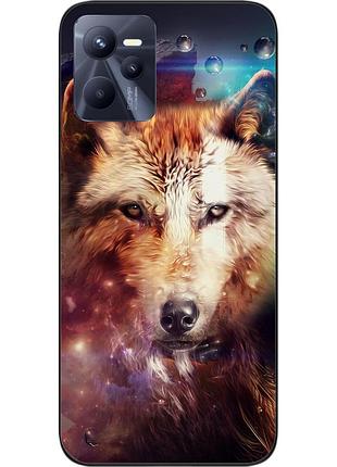 Силиконовый чехол для realme c35 с картинкой космический волк