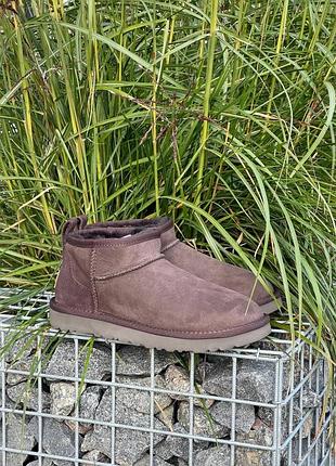 Жіночі коричневі уги ugg classic ultra mini brown х угг ультра міні 40