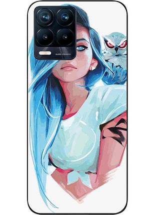 Силіконовий чохол epik для realme 8 4g з картинкою дівчина із совою