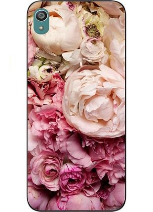 Чехол силиконовый для sony xperia z5 e6633 с картинкой пионы