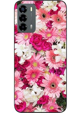 Силиконовый чехол бампер для zte blade v40 vita с картинкой нежные цветы