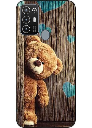 Бампер силиконовый чехол для zte blade a52 с картинкой мишка
