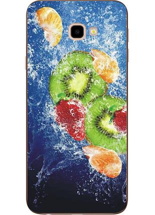 Бампер оригинальный чехол с принтом для samsung galaxy j4 plus 2018 фрукты в воде
